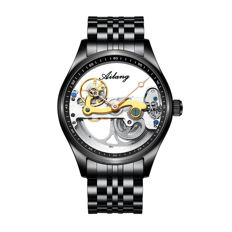 Montre Automatique Squelette Homme avec Bracelet Silicone