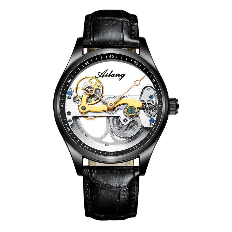 Montre Automatique Squelette Homme avec Bracelet Silicone