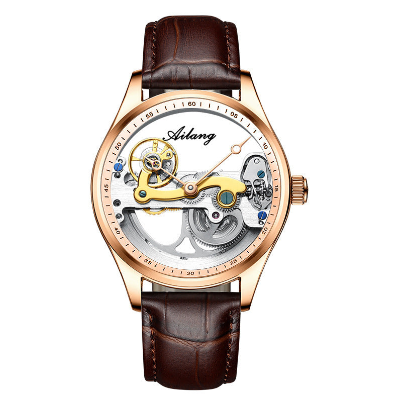 Montre Automatique Squelette Homme avec Bracelet Silicone