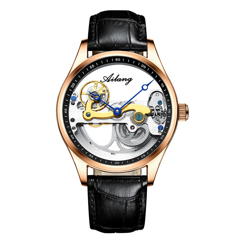 Montre Automatique Squelette Homme avec Bracelet Silicone
