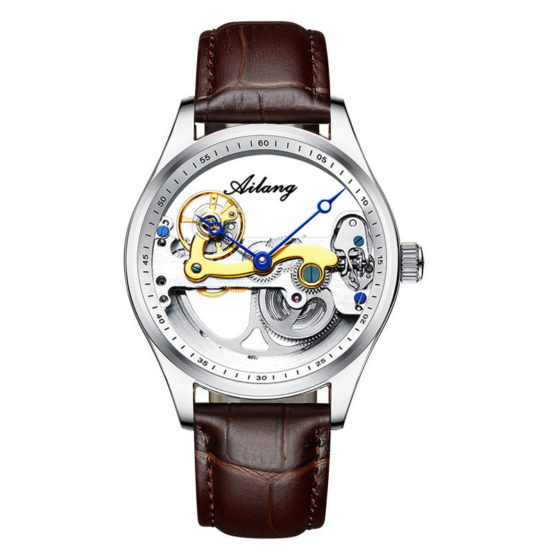 Montre Automatique Squelette Homme avec Bracelet Silicone