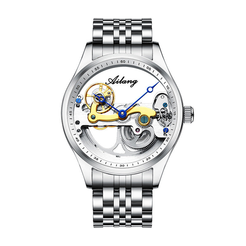 Montre Automatique Squelette Homme avec Bracelet Silicone