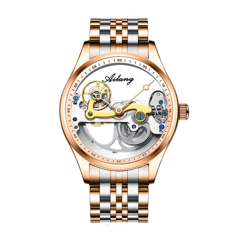Montre Automatique Squelette Homme avec Bracelet Silicone