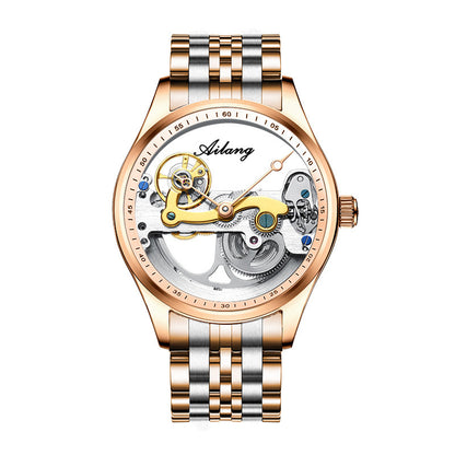 Montre Automatique Squelette Homme avec Bracelet Silicone