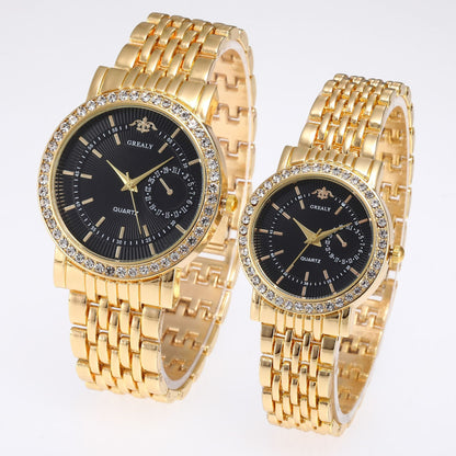 Montre classique et élégante pour couples – style business avec détails en diamant