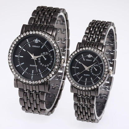 Montre classique et élégante pour couples – style business avec détails en diamant