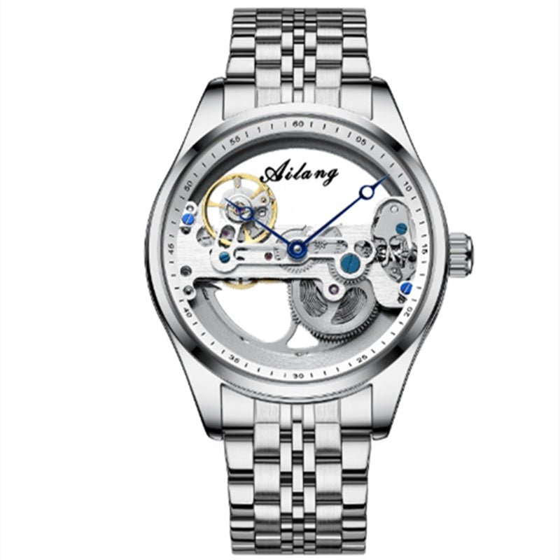 Montre Automatique Squelette Homme avec Bracelet Silicone