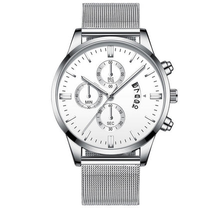 Montre Homme de Luxe – Mouvement Quartz et Bracelet en Maille Acier