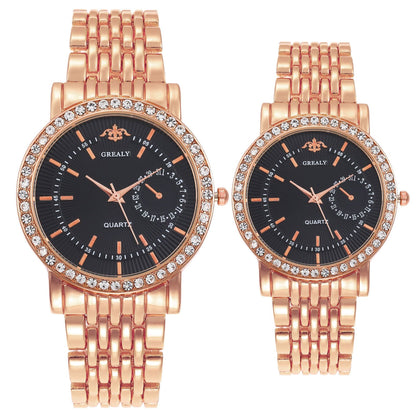 Montre classique et élégante pour couples – style business avec détails en diamant