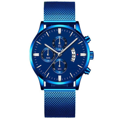 Montre Homme de Luxe – Mouvement Quartz et Bracelet en Maille Acier