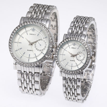 Montre classique et élégante pour couples – style business avec détails en diamant